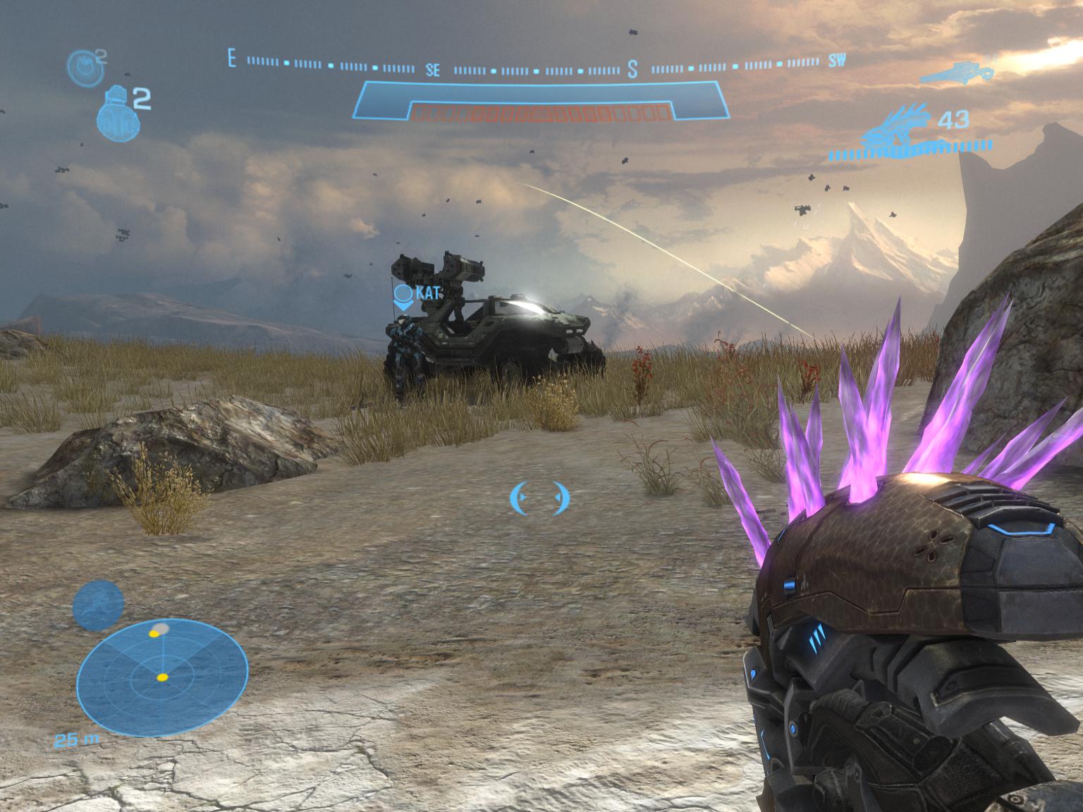 A first-person view of the needler in the final build of the campaign.
