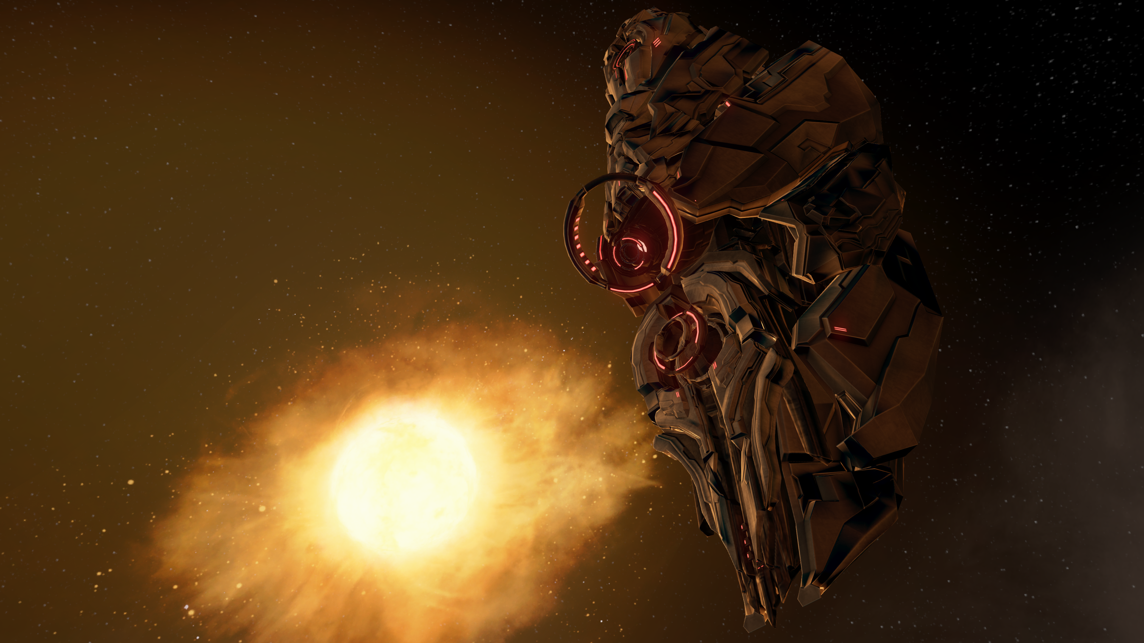 Mantle's Approach in the Khaphrae system during the Raid on Ivanoff Station. From the Halo: The Master Chief Collection version of Halo 4 campaign level Composer. Camera angle achieved via Composer vacation glitch.