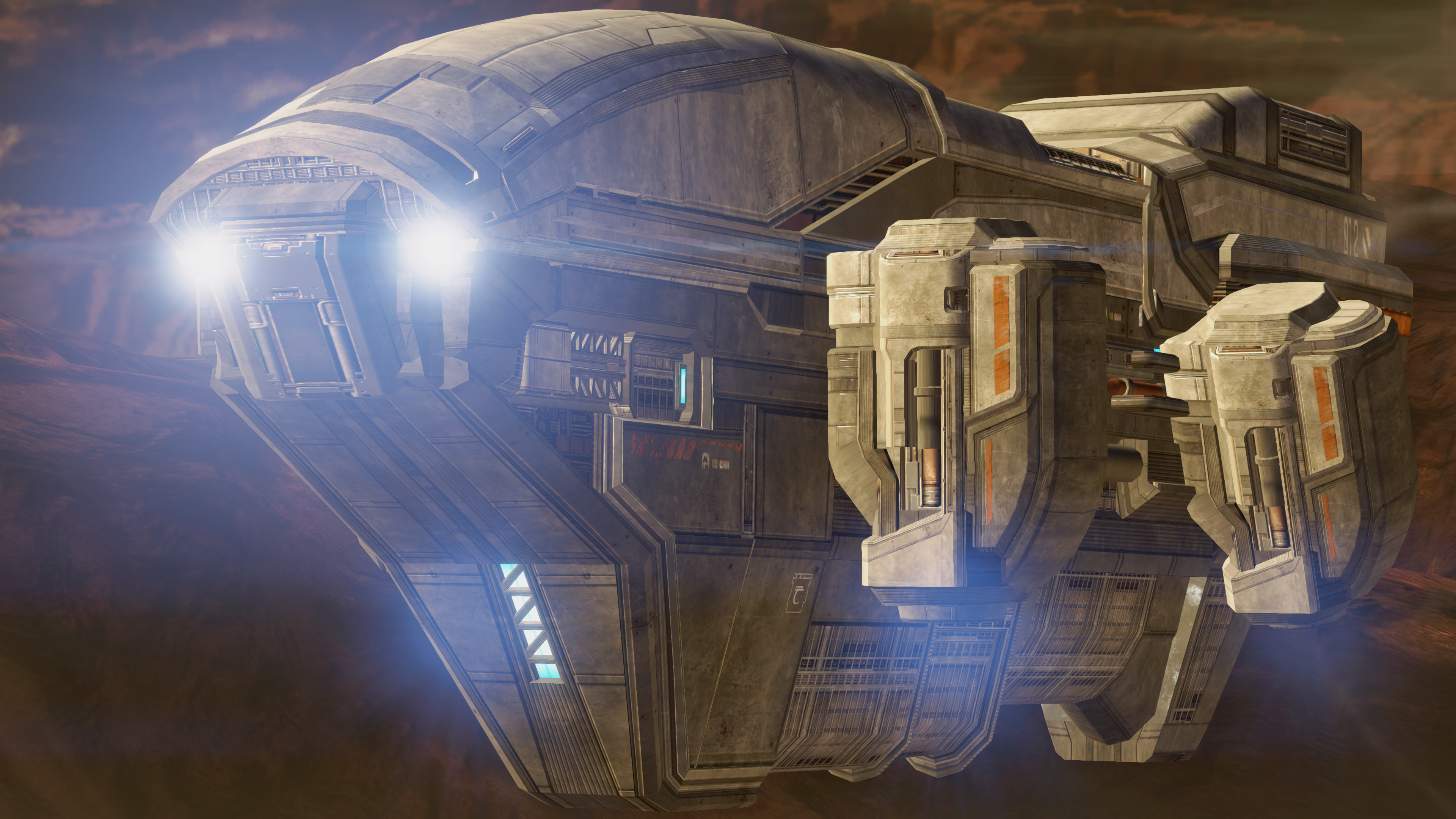 The Ibis-class freighter on the map Outcast.