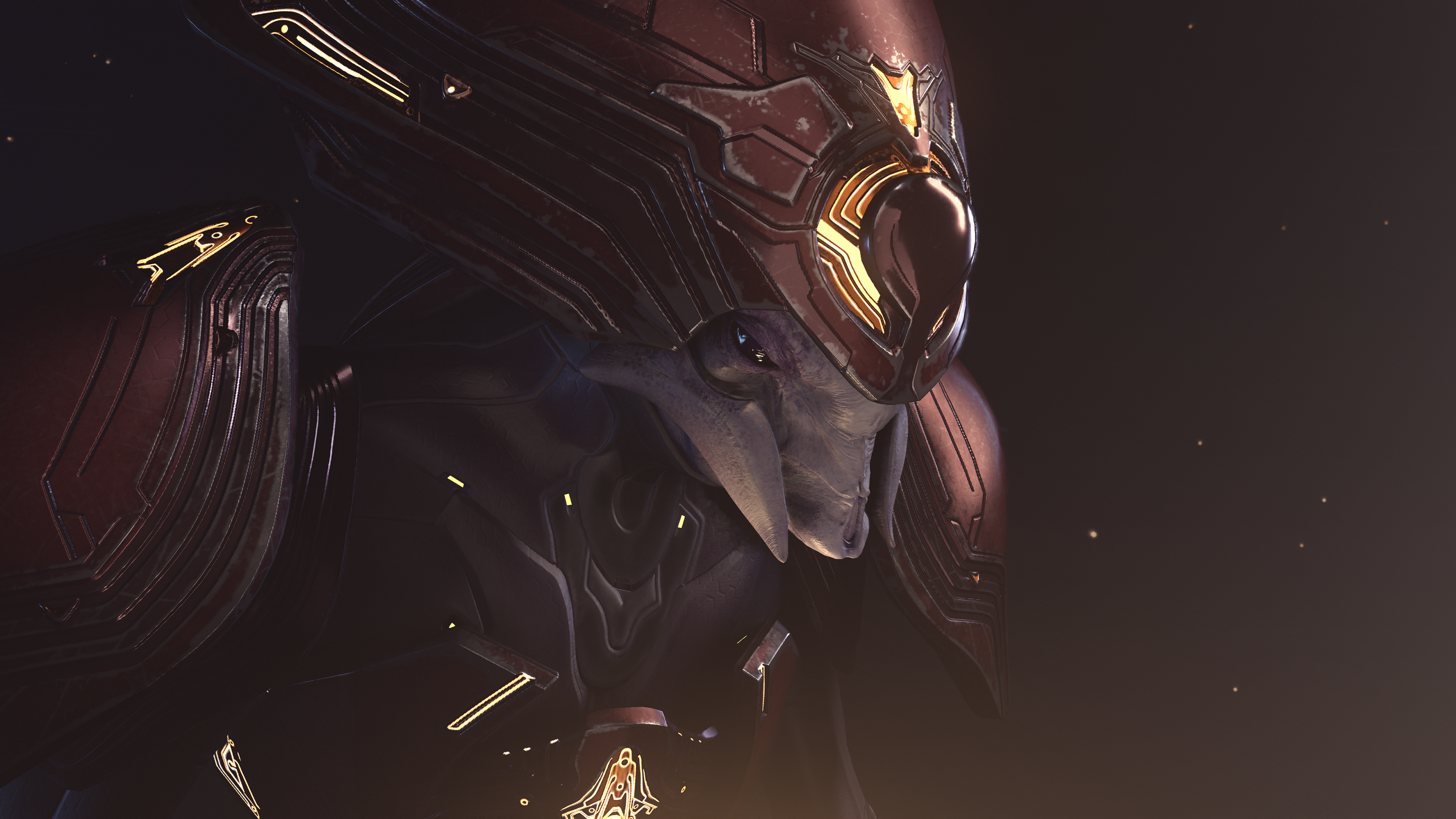 The Harbinger after her defeat by John-117. From the closing cutscene of the level Silent Auditorium.