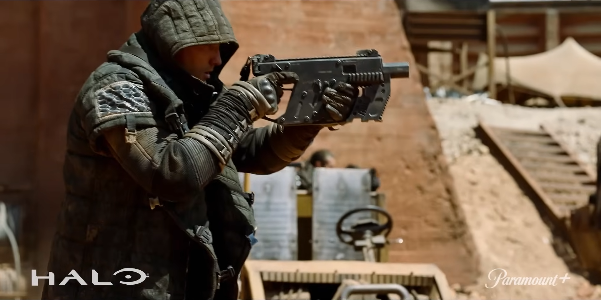 Someone using a V Mark I SMG.