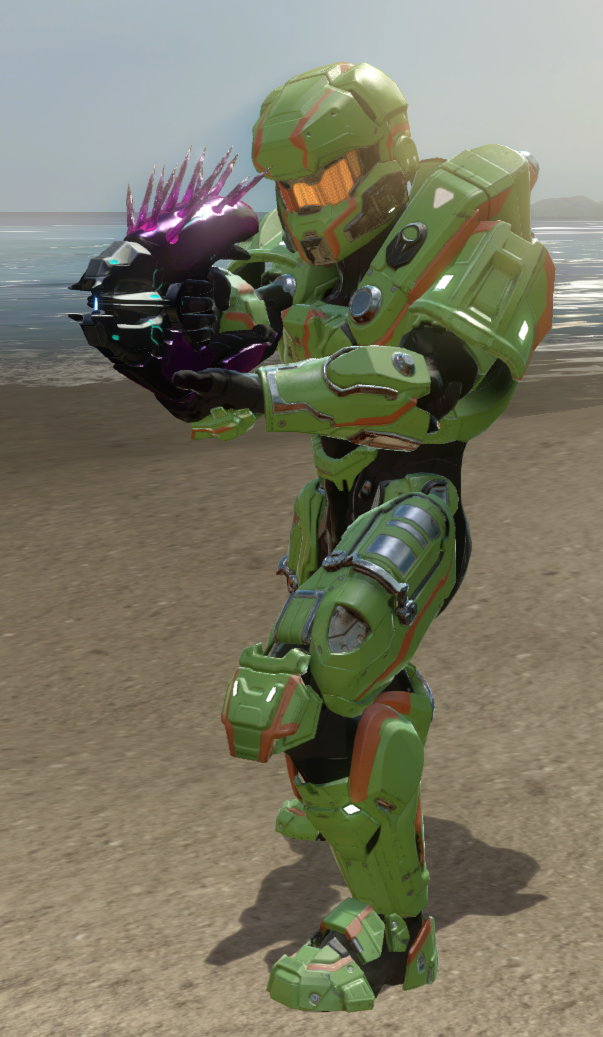 A Spartan using a needler on Stonetown.