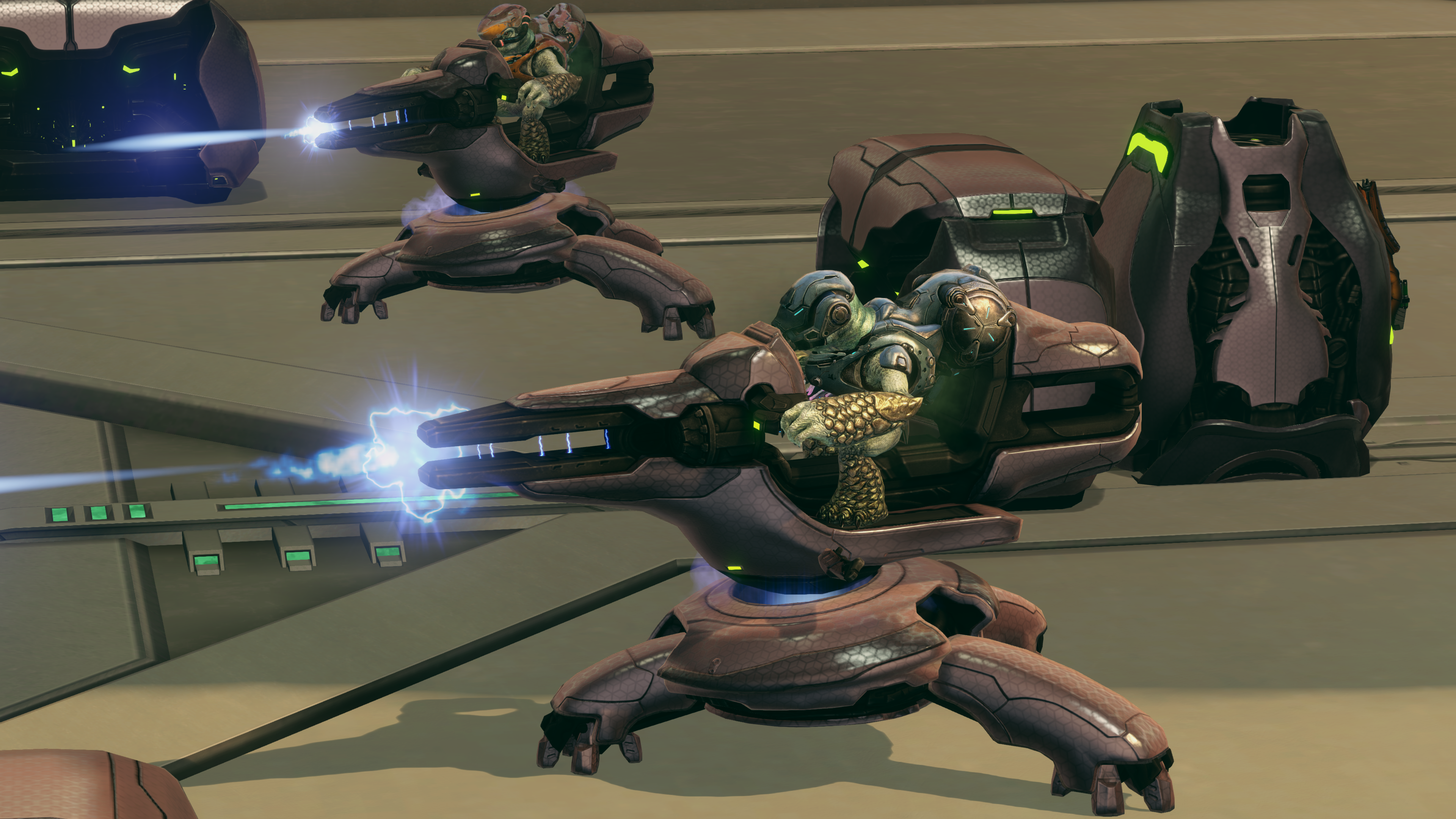 An Unggoy Storm and an Unggoy Imperial manning Sho'riru-pattern Shades on Requiem. From Spartan Ops Episode 6 Scattered Chapter 1 Escape Plan.