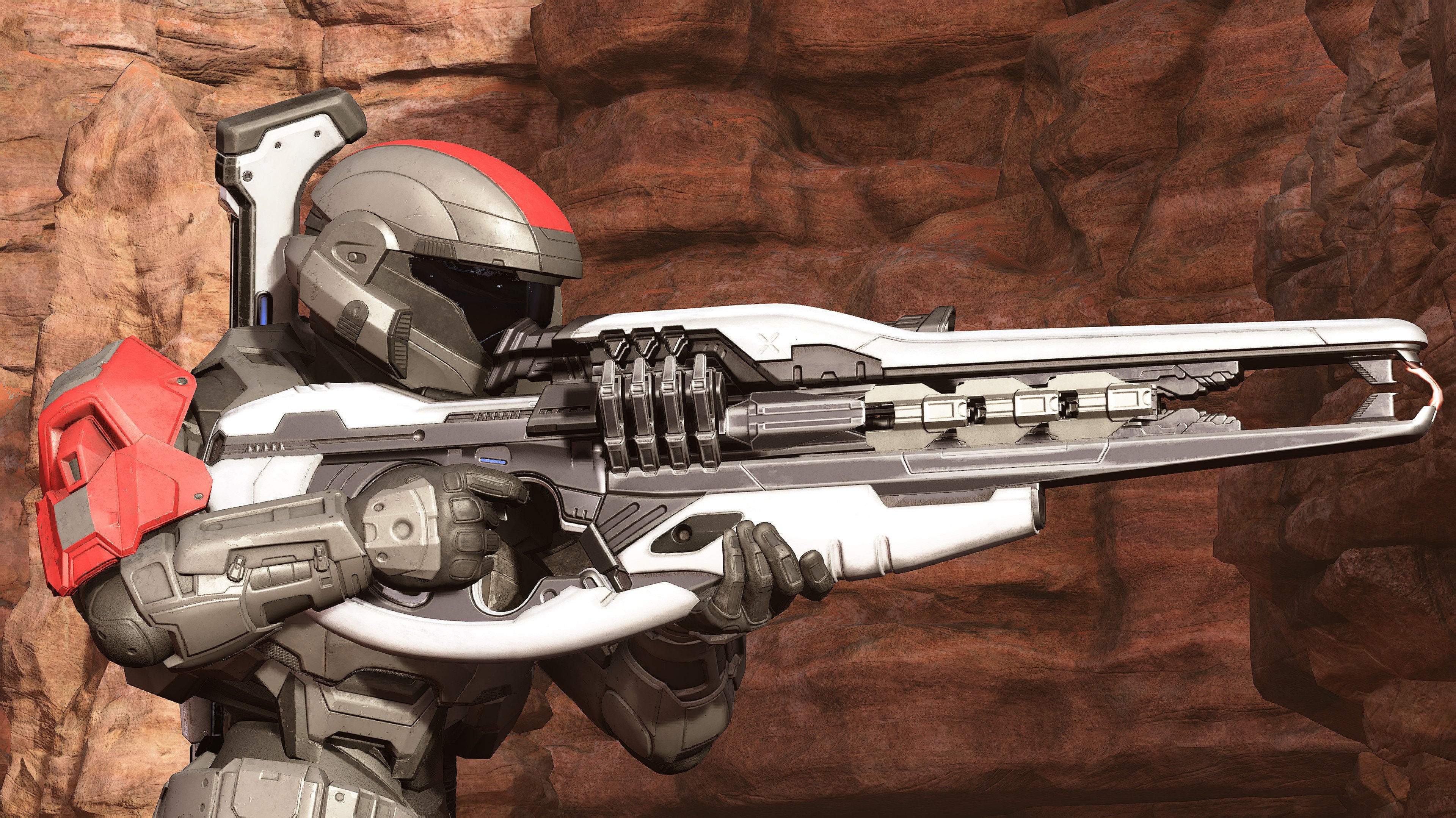 A ODST-clad Spartan with the Stalker Rifle Ultra in Halo Infinite.