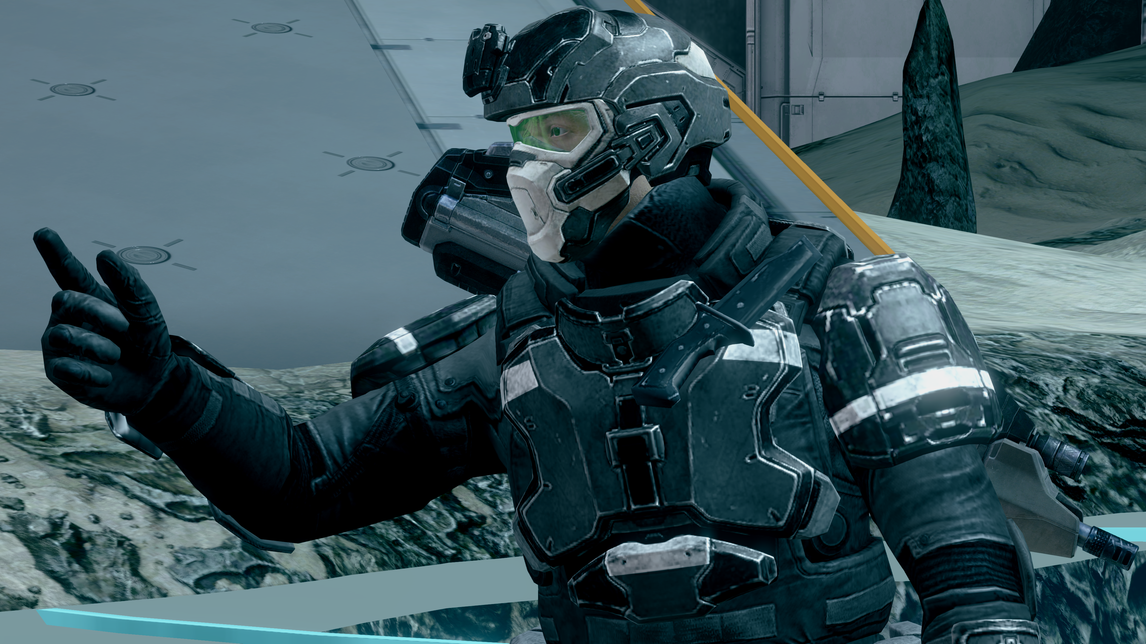 An ONI Security personnel during the Raid on Ivanoff Station. From Halo 4 campaign level Composer.