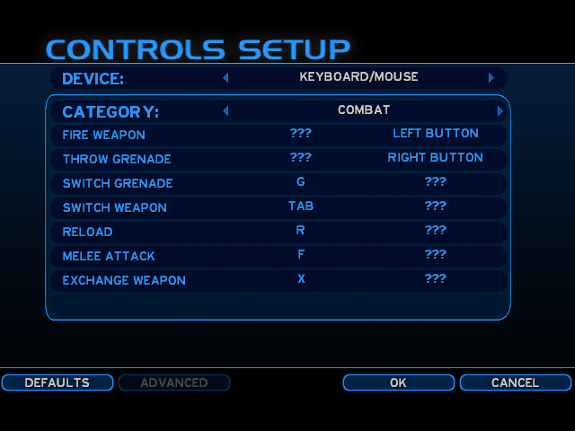 File:HCEPC — MouseAndKeyboard Combat Menu Screenshot.png