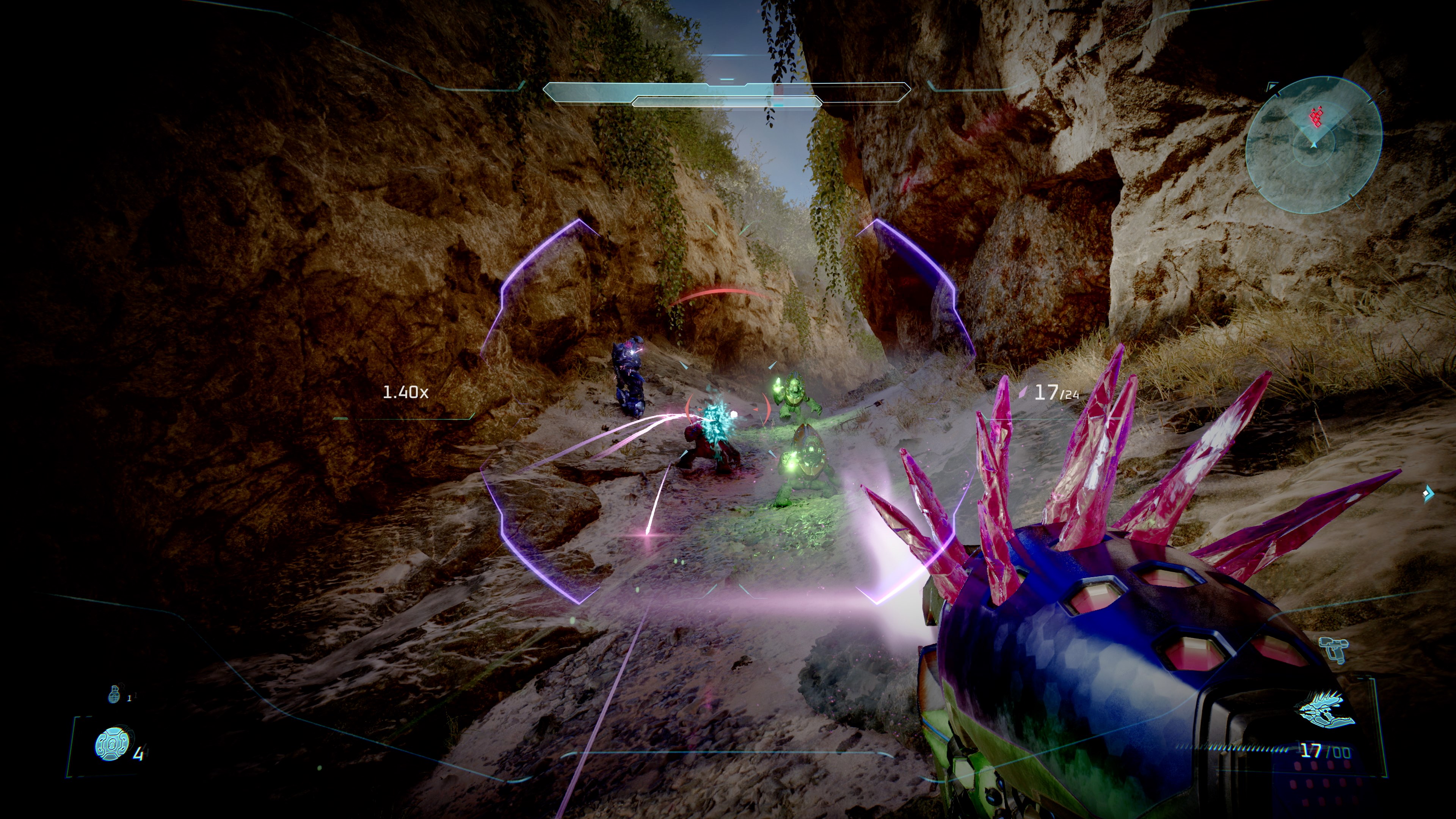 Widok pierwszoosobowy Igielnicy Covenantu w Halo: Campaign Evolved