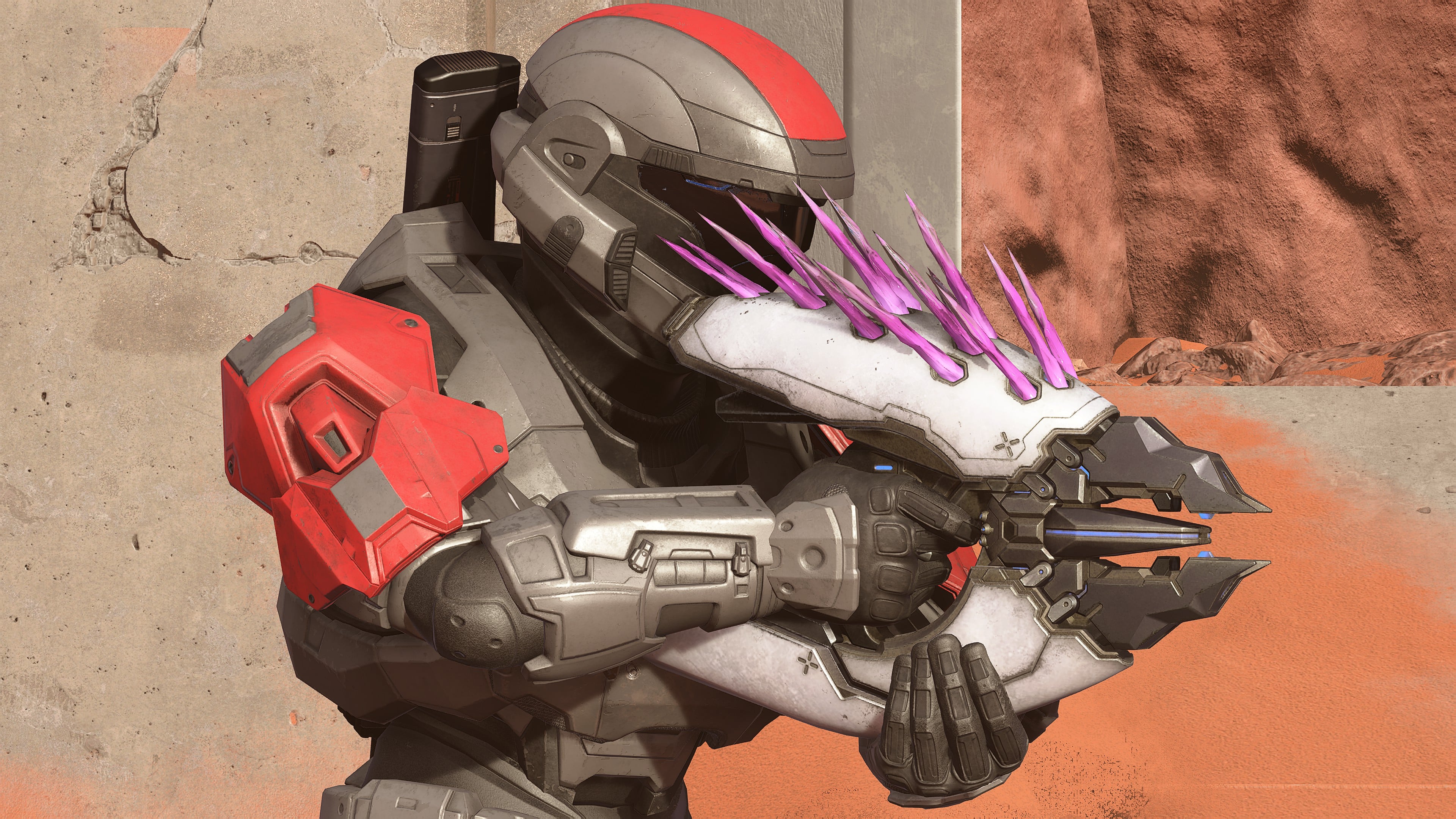 A ODST-clad Spartan with the Pinpoint Needler in Halo Infinite.