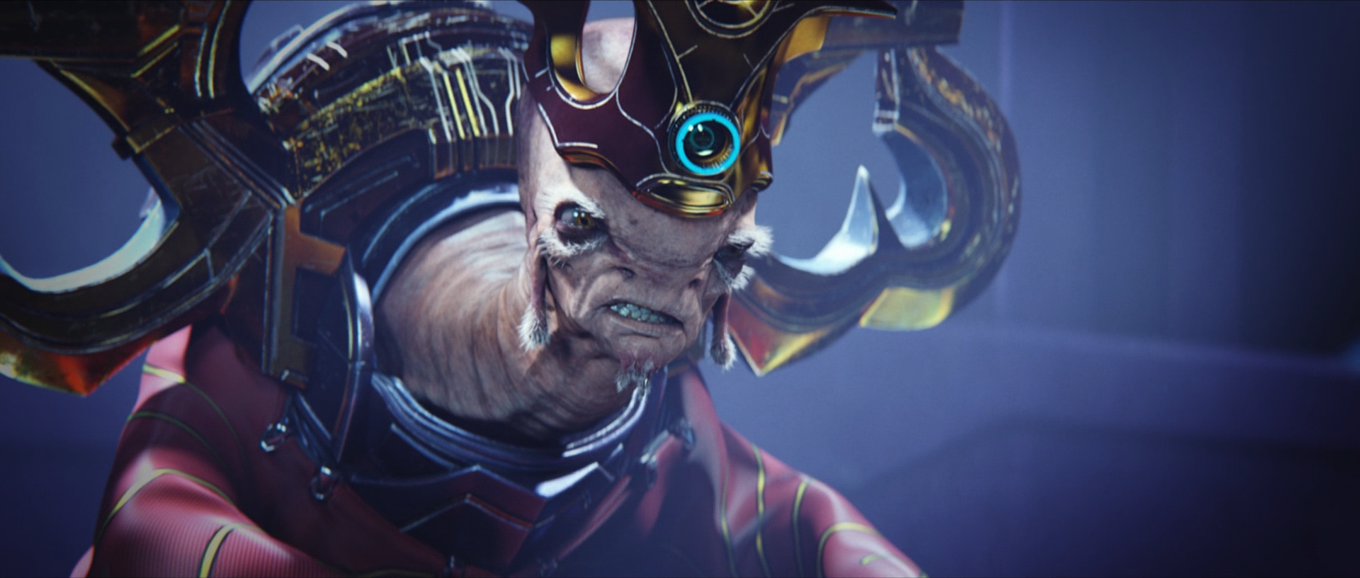 The Prophet of Truth delivers his speech. From Halo 2: Anniversary campaign level Gravemind.