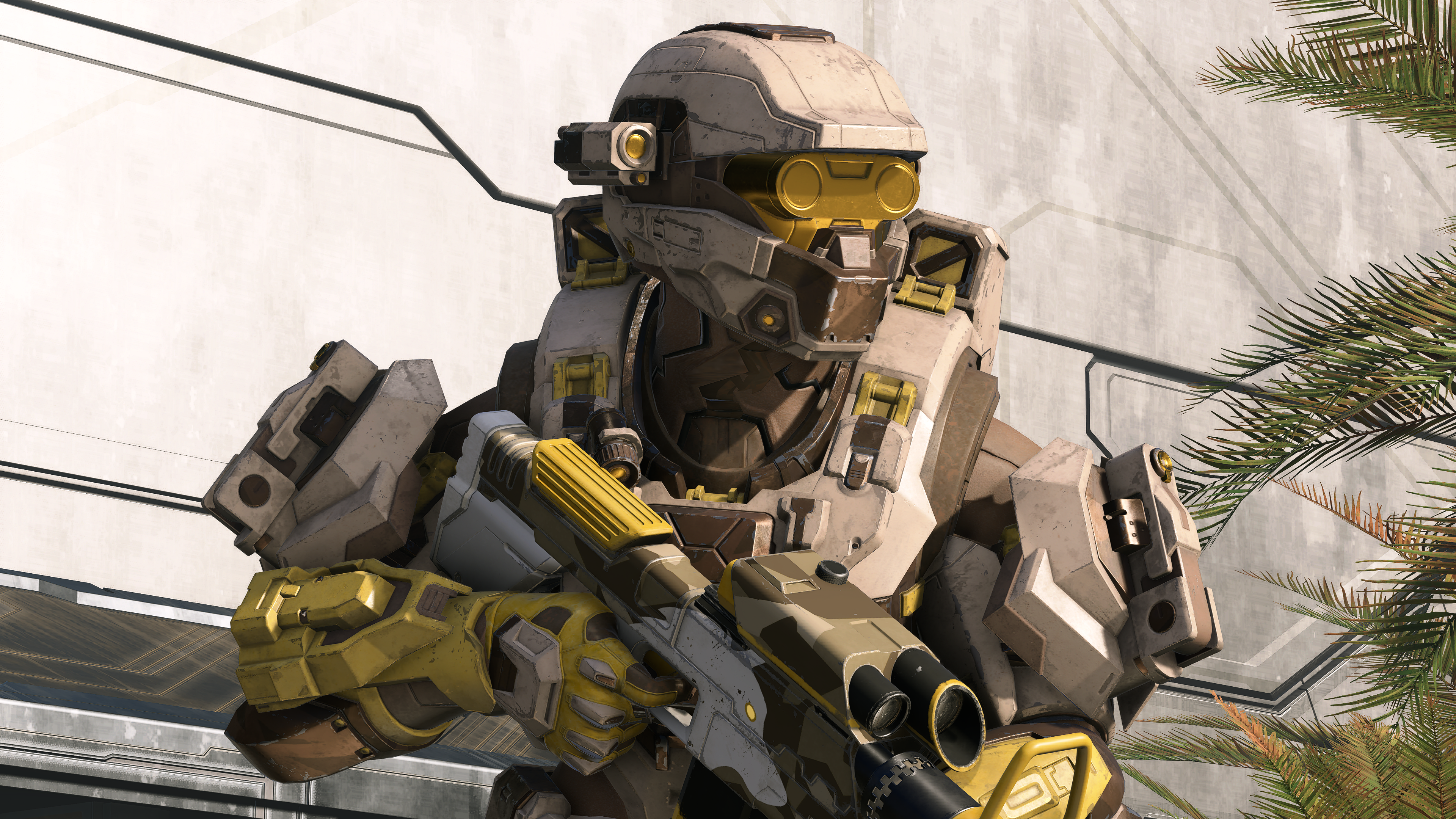 Close up of a Spartan-IV wearing the Argus helmet on Behemoth.