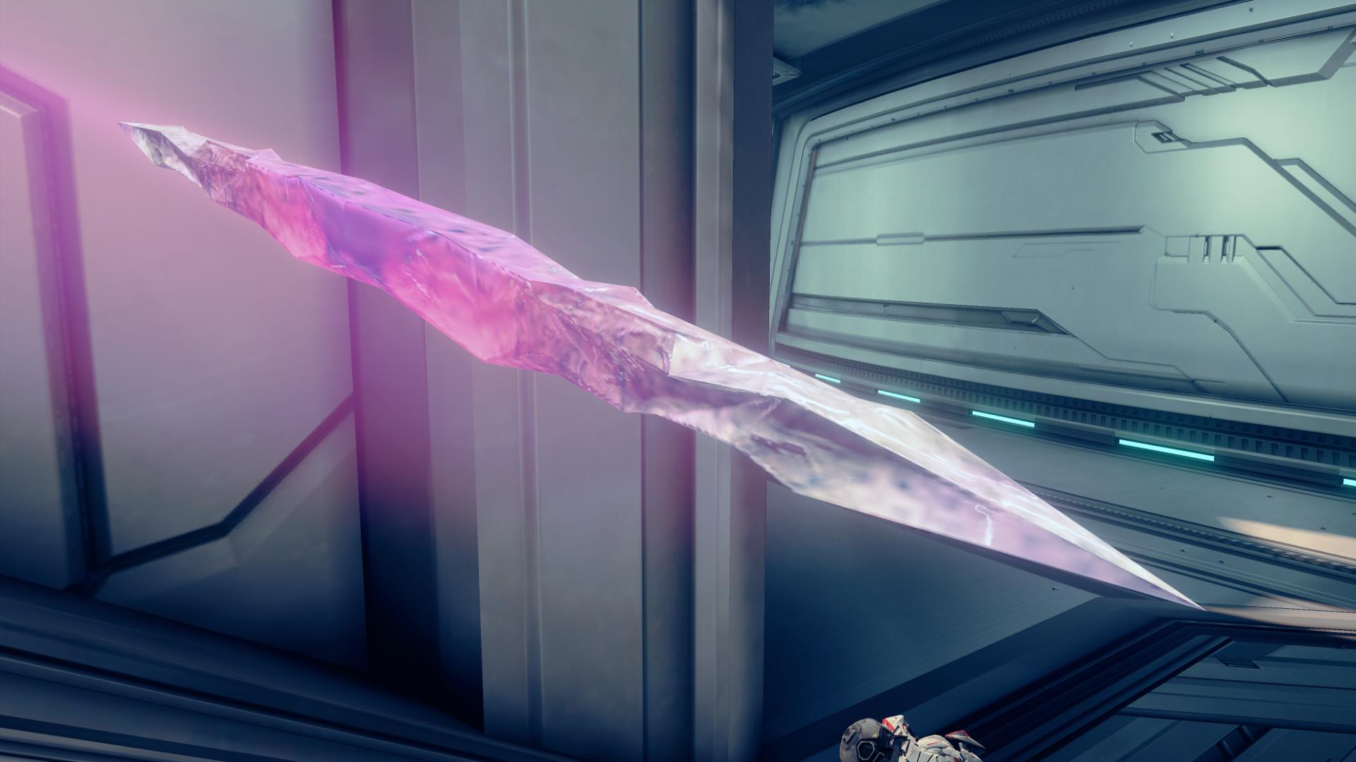Closeup detail of the needler shard in flight.