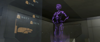 Cortana onboard the Pillar of Autumn in Halo: Combat Evolved.