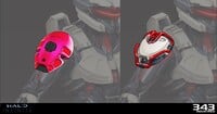 Concept art of the Epsilon Series Augmentor and Karmawall Augmentor shoulder armors.