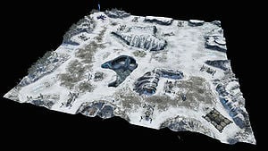 This is an overhead view of Frozen Valley from the Halo Wars community site.