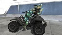 An Elite boards a Mongoose in Halo: Reach.