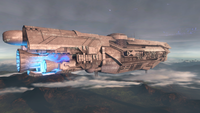 The UNSC Infinity moments before her departure.