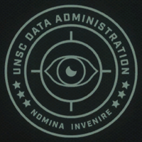 The logo of UNSC Data Administration on the bulletin board on UNSC Pillar of Autumn.  Screenshot taken from Halo: Campaign Evolved campaign level The Pillar of Autumn.