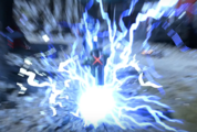 The resulting blast from the Grappleshot's shockwave attack.