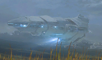 A post-Human-Covenant War colony ship re-colonizing Reach.