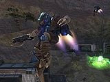 Jiralhanae Jumpers in flight with jump packs in Halo 3.