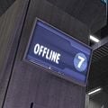 An offline TV in the station.