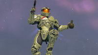 A Mark IV-clad Spartan-IV throwing an M9 fragmentation grenade.