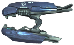 A cutout of the Okarda'phaa-pattern plasma rifle.
