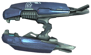 A cutout of the Okarda'phaa-pattern plasma rifle.