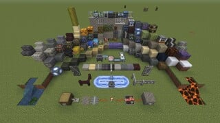 Promo image for the Halo Mash-up pack in Minecraft.