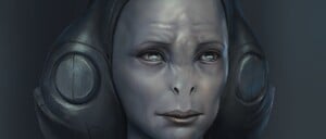 Artwork of the Librarian for Halo 4's terminals.