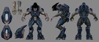 Reference sheet of the Sangheili Storm for Halo: The Fall of Reach - The Animated Series