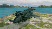A Pelican Gunship placed on Forge Island.