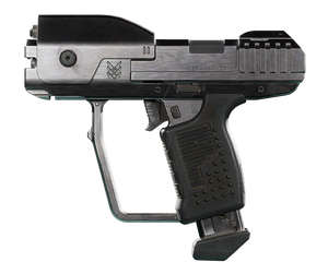 UI asset from Halo: Campaign Evolved of an M6D weapon skin.
