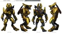 Turnaround reference of the General harness in Halo: Reach.