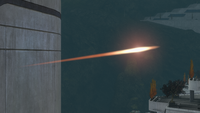 A Spiker's spike projectile mid-flight in Halo: Reach.