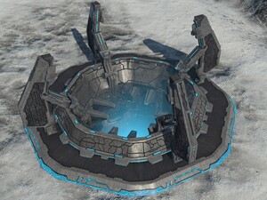 A Sentinel factory, seen in Halo Wars level Glacial Ravine.