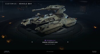 The vehicle customization menu in Halo Infinite.