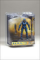 The blue Spartan Mark VI figure in package.