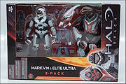 The Spartan and Elite Ultra figures in package.