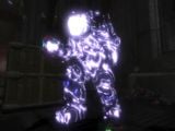 A Jiralhanae's shields flicker from taking fire in Halo 3: ODST.