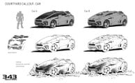 Concept art for the Fossa cars on the map.