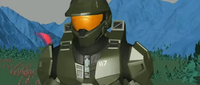 An image from the trailer's development, depicting an early version of John-117's armor.