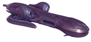 A cut in of the Hekar Taa-pattern blockade runner as shown from the Halo Encyclopedia (2022 edition)