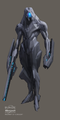 Bungie concept art of a Promethean combat skin, later reused for the design of a Prefect's armor.