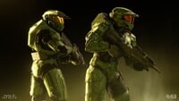 GEN1 Mark V and GEN3 Mark VI in Halo Infinite multiplayer.