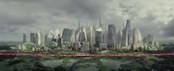 The bioweapon spreading beyond Sedra City from Halo: Nightfall.