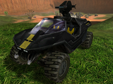 A Rocket Warthog in the multiplayer map, Blood Gulch.