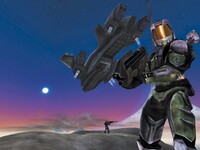 An early screenshot of Halo: Combat Evolved.