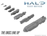 The UNSC starship line-up for Halo: Fleet Battles.