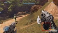 The Spiker's empty cylindrical magazine being released in the Halo 3 Beta.